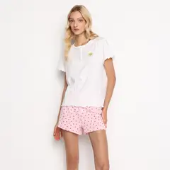 SYBILLA - Pijama completa con short para Mujer Manga corta