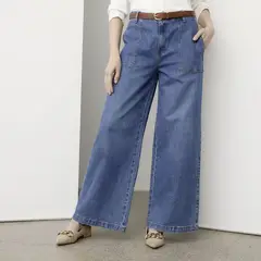APOLOGY - Jean Wide Leg Mujer De Algodón