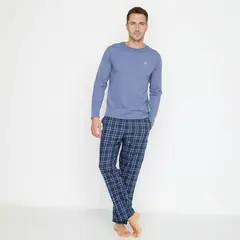 BENETTON - Pijama Hombre Largo Manga larga de Cuadros de Algodón