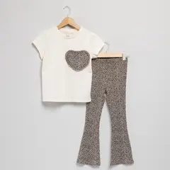 YAMP - Conjunto Camiseta manga corta + Legging para Niña en Algodón Yam