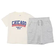 YAMP - Conjunto Camiseta Manga corta + Short para Bebé niño en Algodón