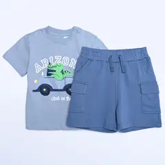 YAMP - Conjunto Camiseta Manga corta + Short para Bebé niño en Algodón
