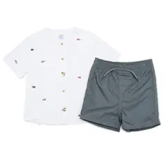 YAMP - Conjunto Camiseta Manga Corta manga corta + short para Bebé niño en Algodón