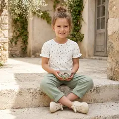 CONIGLIO - Camiseta para Niña Manga larga de Algodón