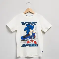 SONIC - Camiseta para Niño con Estampado Manga corta de Algodón