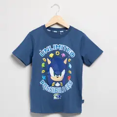 SONIC - Camiseta para Niño con Estampado de Algodón