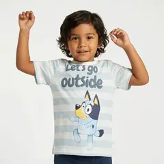 BLUEY - Camiseta para Niño con Estampado Manga corta de Algodón