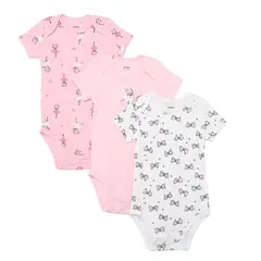 YAMP - Bodie para Bebé niña Pack de 3 de Algodón
