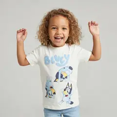 BLUEY - Camiseta para Niño con Estampado Manga corta de Algodón