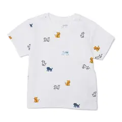 YAMP - Camiseta Manga Corta para Bebé niño con Estampado de Algodón