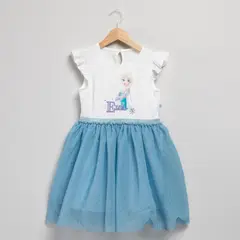 FROZEN - Vestido para Niña con Estampado de Algodón