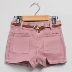 YAMP - Short para Niña Con cinturón de Algodón Coniglio