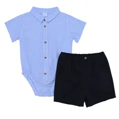 YAMP - Conjunto Camiseta Manga Corta manga corta + Pantalón para Bebé niño en Algodón