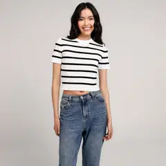 ELV - Camiseta Manga Corta para Niña con Rayas
