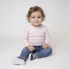 YAMP - Camiseta manga larga para Bebé niña de Algodón