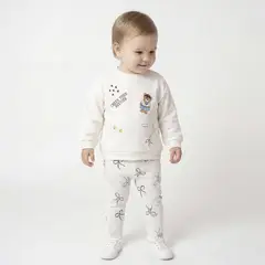 YAMP - Conjunto Saco + Pantalón para Bebé niña en Algodón