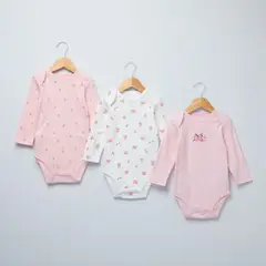 YAMP - Bodie para Bebé niña Pack de 3 unidades de Algodón