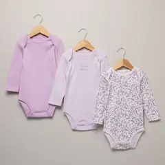 YAMP - Bodie para Bebé niña Pack de 3 unidades de Algodón