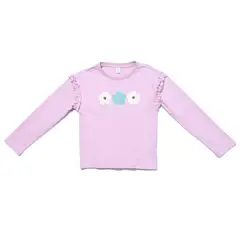YAMP - Camiseta para Niña con Flores Manga larga de Algodón