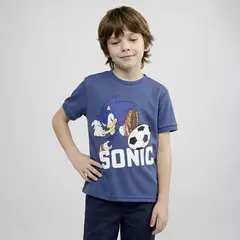 SONIC - Camiseta para Niño con Estampado Manga corta
