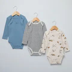 YAMP - Bodie para Bebé niño Pack de 3 unidaes de Algodón
