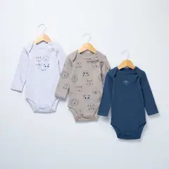 YAMP - Bodie para Bebé niño Pack de 3 unidaes de Algodón