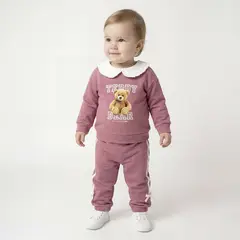 YAMP - Conjunto Saco cuello bandeja + Pantalón para Bebé niña en Algodón