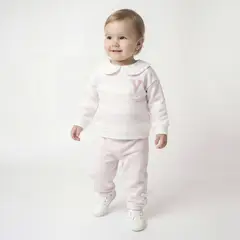 YAMP - Conjunto Saco cuello bandeja + Pantalón para Bebé niña en Algodón