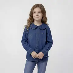 YAMP - Blusa Niña Con cuello Manga larga de Algodón Coniglio
