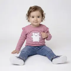 BARBIE - Camiseta manga larga para Bebé niña con Estampado de Algodón Yamp