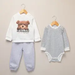 BARBIE - Conjunto Saco + Jogger + Body manga larga para Bebé niño en Poliéster Yamp