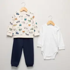 BARBIE - Conjunto Saco + Jogger + Body manga larga para Bebé niño en Poliéster Yamp