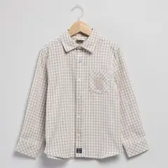 CONIGLIO - Camisa para Niño de Cuadros Manga larga de Algodón