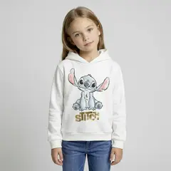 LILO & STITCH - Saco Con capucha para Niña con Estampado de Algodón
