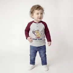 BARBIE - Camiseta manga larga para Bebé niño con Estampado de Algodón Yamp