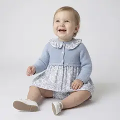 CONIGLIO - Vestido para Bebé niña Pack de 2 con Flores Corto de Algodón