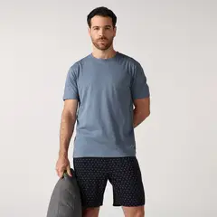 NEWPORT - Pijama Hombre Corto Manga corta con Estampado de Algodón