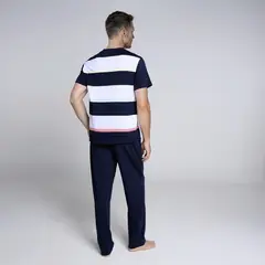 BENETTON - Pijama para Hombre Larga de Rayas de Algodón