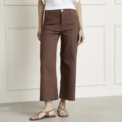 BASEMENT - Pantalón Crop Mujer Tiro medio de Algodón