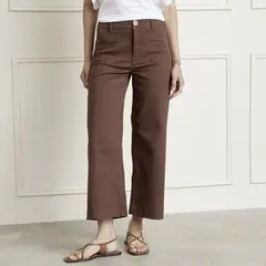 BASEMENT - Pantalón Crop Mujer Tiro medio de Algodón