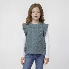CONIGLIO - Chaleco para Niña Trenzado