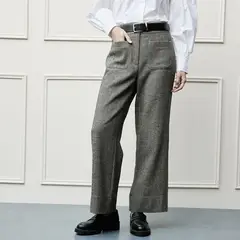 BASEMENT - Pantalón Recto Mujer Tiro medio de Lana