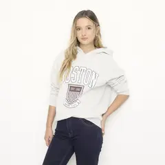 SYBILLA - Hoodie Mujer con Estampado de Algodón