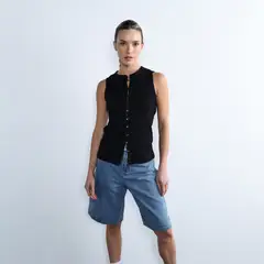 DENIMLAB - Blusa Mujer Tejido Sin Mangas De Algodón