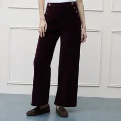 BASEMENT - Pantalón Wide leg Mujer Tiro medio