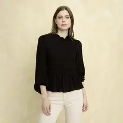 UNIVERSITY CLUB - Blusa Mujer Textura Manga larga