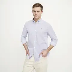 UNIVERSITY CLUB - Camisa Casual Hombre Manga Larga De Algodón