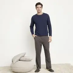 NEWPORT - Pijama Hombre Largo Manga Larga De Algodón