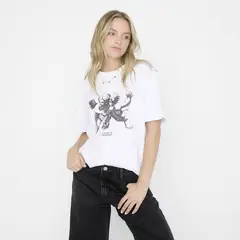 SYBILLA - Camiseta Mujer con Estampado Manga corta de Algodón