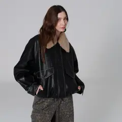 DENIMLAB - Chaqueta Efecto Cuero Mujer